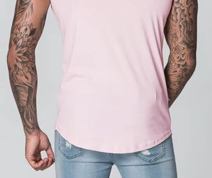 Camiseta de Hombre Rosa de Manga Larga con Cuello Redondo, Corte Regular, Tejido de Punto de Algodón, Color Sólido, Diseño Liso para Impresión Digital - Product Image 6