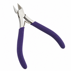 Pince coupante latérale de précision Purple Grip pour la découpe de fils fins, idéale pour la fabrication de bijoux et les travaux manuels - Product Image 1