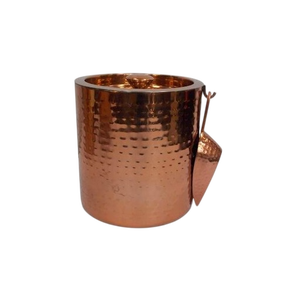 Classic Design Copper Round Ice Bucket Minimalist Metal Ice Bucket With Handle Rust Resistant <b>Vintage</b> Design Party Cooler - Product Image 6