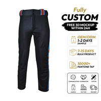 Pantalon de sport unisexe personnalisé en polyester noir avec rayures bleues et orange, imprimé par sublimation, séchage rapide, coupe ajustée, fermeture éclair, antibactérien