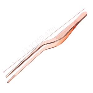 Pince à épiler chirurgicale incurvée de haute qualité pour le nettoyage des oreilles, couleur or rose, 14 cm, pour kit d'instruments d'extraction de cérumen - Product Image 3