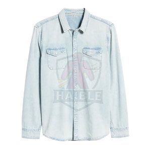 เสื้อเชิ้ตยีนส์ลำลองผู้ชายทรงโมเดิร์น ผ้าฝ้าย 100% ระบายอากาศได้ดี คุณภาพสูง ดีไซน์หรูหรา - Product Image 4