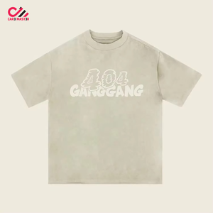 Nouveau design respirant à séchage rapide, t-shirts décontractés à manches courtes pour hommes, haute qualité, lavage à l'acide avec logo imprimé, 100% coton - Product Image 5