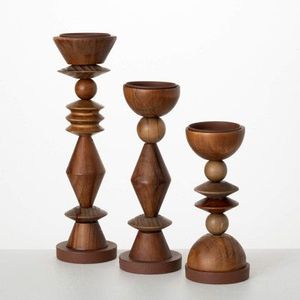 Elegant Wooden Candle Holder For Living Room Centerpiece Decoration With Timeless Craftsmanship And Warm Appeal - Product Image 5