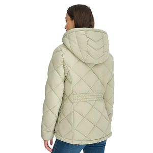 Women's Quilted Hooded <b>Jacket</b> Winter Warm Puffer Coat With Zipper Closure Full Sleeve Polyester Material - Product Image 4