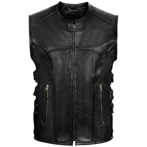 Chaleco de Cuero Estilo Vaquero para Hombre, Listo para la Aventura, con Ajuste Transpirable y Bolsillos Funcionales, Chaleco de Cuero Estilo Vaquero con OEM - Product Image 6