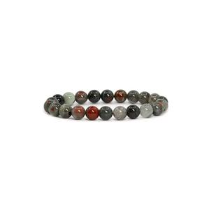 Pulsera de cuentas de piedra de sangre africana natural cristiana Chakralume, verde, curativa, Reiki, energía, unisex, regalo, venta al por mayor - Product Image 1