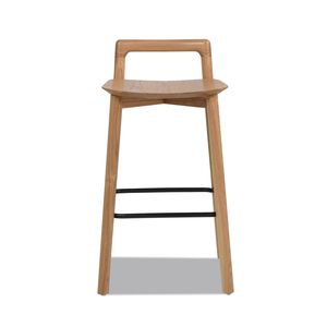Sven 26.5 \ "moderno sgabello da banco minimalista con schienale basso in legno di frassino biondo naturale per isole cucina e carrelli - Product Image 3