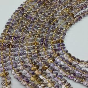 Cuentas facetadas de ametrino natural de alta calidad, en tendencia, de 6.50-7.50 mm, marca M.Y.GEMS, certificadas por AIGS para joyería. - Product Image 1