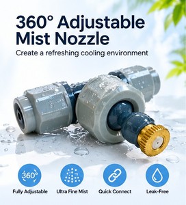 Conector de Riego Ajustable de Plástico y Latón de 1/2 Pulgada con Válvula de Control de Agua para Jardín y Punta de Pulverización Manual - Product Image 3