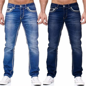 Jean en denim tendance pour homme – Pantalon en jean extensible bleu en coton respirant – Nouveauté - Product Image 4