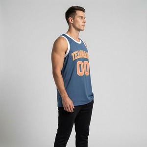 Wholesale High Quality Breathable Plus Size Men's Basketball Jersey Uniform Customizable Colors Logo Printed 100% Summer - Product Image 2