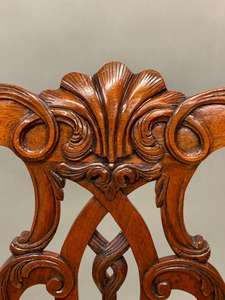 Sillón Antiguo de Madera de Caoba Tallada Estilo Chippendale - Product Image 5