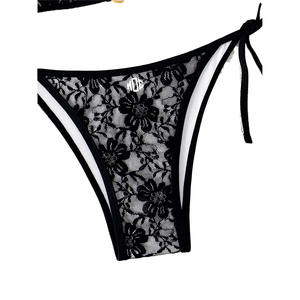 Conjunto de Bikini Triangular de Encaje para Mujer, Estilo Halter con Lazos Laterales, Traje de Baño de Dos Piezas con Detalle de Anillo, Estilo Brasileño, Ropa de Playa OEM USA - Product Image 3