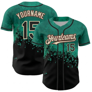 Custom Sublimated Baseball Jersey Mens Personalized Team Uniform Quick Dry Button <b>Down</b> Sportswear Wholesale Apparel OEM - Product Image 1