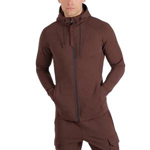 เสื้อมีฮู้ดแบบซิปของผู้ชายผ้าคอตตอนเนื้อหนาผ้าฟลีซแบบลำลองมี100% - Product Image 5