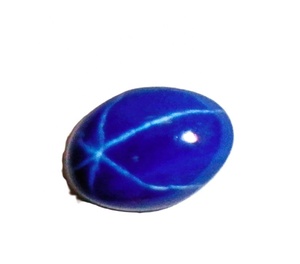 Saphir bleu étoilé ovale 6x8mm 3mm 1,5 carat, cabochon poli créé en laboratoire avec effet étoile à 6 branches pour la fabrication de bijoux - Product Image 5