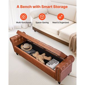 Panca scarpiera moderna con braccioli arrotolati e bottoni trapuntati, contenitore portaoggetti, gambe in legno massello, per ingresso, panca contenitore con bottoni trapuntati a U, arrotolata - Product Image 4