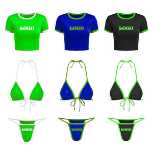 Ensemble de maillots de bain personnalisés pour femmes, bikini sexy deux pièces, micro bikini élégant, vêtements de plage tendance et bikinis, prix de gros personnalisés - Product Image 5
