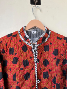 Chaqueta india hecha a mano 100% algodón, ecológica, acolchada, antiarrugas, transpirable, de secado rápido, con estampado digital, bolsillo frontal y cuello redondo. - Product Image 2