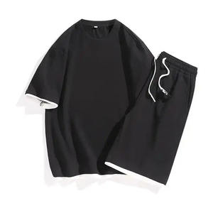 Ensemble été homme, t-shirt et short assortis, matière coton respirante, coupe décontractée, vêtements décontractés, doux et confortables, style plage - Product Image 6
