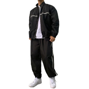 ผู้ผลิตชุดกีฬากลางแจ้งแบบมีซิป แจ็คเก็ตและกางเกงไนลอนกันลมแบบต่อผ้า ชุดวอร์ม - Product Image 3