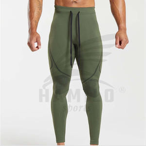 Quick Dry Yoga <b>Leggings</b> for Men Customized OME Service Solid <b>Pattern</b> with Elastic Waist Low MOQ Yoga Wear Pants - Product Image 1