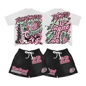 Custom Men's High-Quality Superior Heat Transfer Detailing Sleeveless T-Shirt & Nylon Shorts 100% Cotton Fabric Streetwear <b>Set</b> - Product Image 5