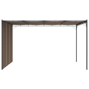 Pergola de jardin taupe 13,1'x9,8'x7,4' avec rideaux latéraux - Product Image 4