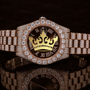 Custom Luxury Moissanite Watch Men Full Diamond Stainless Steel Quartz Wristwatch - Product Image 1