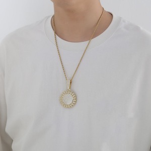 Fashion Charms Necklace Jewelry Hip Hop <b>Iced</b> <b>Out</b> Gold Plated Disc Cuban <b>Chains</b> Pendants Zircon Diamonds Fine Pendant for Men - Product Image 5