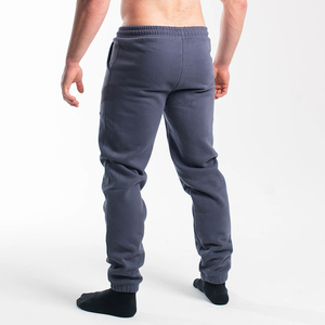 Men's Dark Gray Fleece Sweatpants Elastic Waist Drawstring Side Pockets Casual Joggers Autumn Wear - Product Image 2