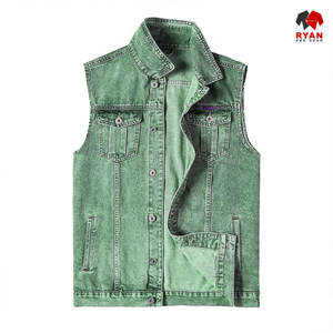 Ryan Pro Gear Nouveau design Gilet en jean unisexe sans manches écologique et tendance avec logo personnalisé - Product Image 4