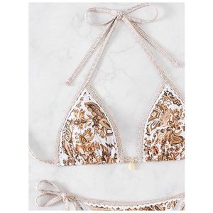 Traje de Baño Bikini Personalizado al por Mayor para Mujer, Color Sólido, Sexy, Triangular, Ropa de Baño Informal y Conjunto de Bikini para Playa - Product Image 3