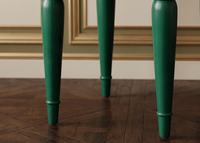 Table console ronde Belladec BI-WT272 verte, en os incrusté à la main, motif floral, meubles modernes pour salon, base en bois