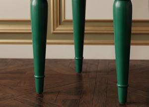 Green Handmade Floral Inlay <b>Round</b> <b>Console</b> <b>Table</b> Traditional Living Room Furniture Antique Style Wooden Leg Base - Product Image 6