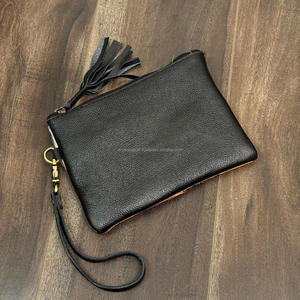 กระเป๋าคลัทช์หนังวัวแท้สำหรับผู้หญิงกระเป๋าคลัทช์แบบมีซิปลายดอกไม้ - Product Image 5