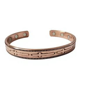 Pulsera de Cobre Sólido con Patrón de Malla de Ramas Antiguas Hecha a Mano, Joyería Metálica de Moda con Diseño Exquisito - Product Image 4