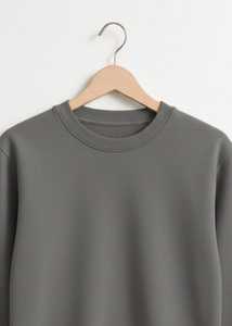 <b>Men's</b> Casual Basic Crewneck <b>Sweatshirt</b> | Charcoal <b>Grey</b> Fleece Oversized Pullover | Wholesale Plain Cotton Anti-Shrink OEM/ODM - Product Image 3