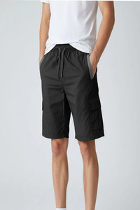 Pantalones Cortos Cargo Negros para Hombre, Cómodos y Holgados, con Bolsillos, de Alta Calidad, Duraderos, 100% Algodón, Ligeros, de Secado Rápido, para Verano - Product Image 2