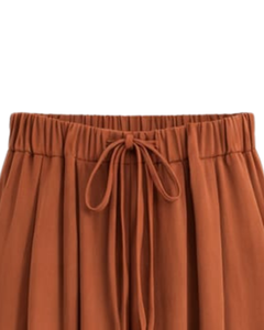 Custom Rust Wide Leg Pants Women Casual High Waist <b>Drawstring</b> <b>Trousers</b> Loose Fit Straight Pants Comfortable Lounge Wear Fashion - Product Image 4