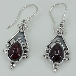 Pendientes de Granate de Plata de Ley 925 Hechos a Mano, Anillo de Promesa para Mujer, Joyería Boho con Piedra de Nacimiento de Junio - Product Image 5