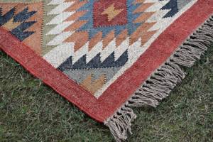 Tapis en jute tissé à la main, réversible, style kilim, en fibres naturelles, pour salon et hall d'hôtel, vente en gros - Product Image 2