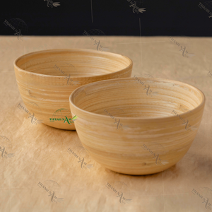 ชามไม้ไผ่ทรงกลมแบบใช้แล้วทิ้ง ดีไซน์สวยงาม เป็นมิตรกับสิ่งแวดล้อม เหมาะสำหรับเสิร์ฟสลัด ข้าว ผลไม้ หรืออาหารประจำวันในงานปาร์ตี้ - Product Image 1