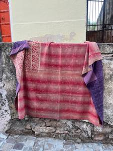 Premium Cotton Kantha Vintage Block Printed Reversible Quilt Artisan Handmade Indian <b>Bedding</b> for Bedroom Décor - Product Image 5