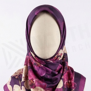 Hiyab de Chifón con Estampado Floral para Mujer, Poliéster Suave al Tacto, para Uso Diario, Pañuelo Étnico de Oriente Medio - Product Image 2