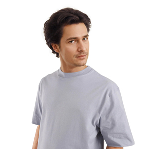 T-shirt décontracté pour homme, coupe ample, en coton et fibre de bambou, épaules tombantes, coupe lourde, style streetwear, personnalisable OEM - Product Image 6