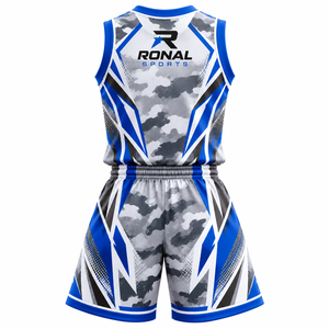 Uniforme de Baloncesto sin Mangas de Tela de Malla Transpirable Reversible de Spandex/Poliéster, Jersey Personalizado con Logotipo del Equipo, Verano, Adultos, Unisex - Product Image 2
