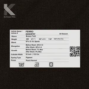 Tela de Terciopelo de Algodón y Elastano, 260 GSM, Peso Medio, Tejido Suave y Elástico, Teñido con Pigmentos, Acabado Melocotón, para Pantalones, Chaquetas - Product Image 4