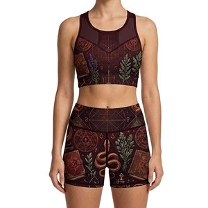 Conjunto de yoga de 2 piezas para mujer, bra deportivo sin costuras de última generación que absorbe el sudor, shorts moldeadores transpirables para fitness y ejercicio. - Product Image 1